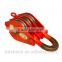 superior quality closed shackle 3 wheel pulley block