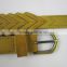 2016 Fashionable yellow high quality PU leather geometry design belt for lady