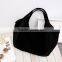Black Fleece Tote Bag Big Polyester Shopping Bag
