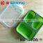 3 compartment Portable Collapsible Silicone Food Storage Container with Lid