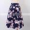 New Fashion Women's Retro Vintage Style Fashion Floral Casual Pleated Midi Puff Bubble Skirt