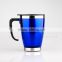 14oz Plastic & Stainless Steel Double Walls Travel mug with plastic handle