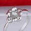 Korean edition ladies fashion jewelry flower design 925 sterling silver rings