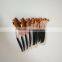 New arrival special handle 10 Pcs Toothbrush Style Makeup Brush Set,black with gold special toothbrush set