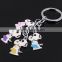 High quality zinc alloy key chain with painting, lovely animals charms keychain, fashion charms keychain wholesale