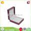 Latest design purple cardboard paper flip lid jewellery gift box with velvet insert