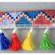 New Design Colored 6.5cm width fancy colorful lace tassel fringe trim