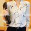 Woman fashion desiger shirts blouse mandarin collar sexy chiffon shirts tops
