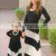 Wholesale 16 year girl without dress baby girls fashion long sleeve o-neck stripe dresses for kid and mom