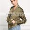MGOO Custom Made 100% Polyester Olive Green Bomber Jackets Wholesale Streetwear Clothing Fashion Style Women Apparel