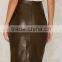 Runwaylover EY2210D 2017 Ladies Long Style Fashion Pu Office Skirt