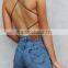 Runwaylover 5050 Ladies Sexy Ladies Crocss Bandage Back Bodysuit