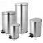 Stainless steel pedal waste bin (sloping shape repousse cover)