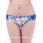 outsanding blue poeny cotton brief panties/yje wholesale plus size sexy cotton breathable underwea panties/mulit color