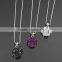 2015 Fashion Colorful Crystal Paw Print Necklace With Snake Chain