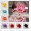 NEW grosgrain ribbon Baby Headbands Boutique flower +girls elastic hair bands+pearl hair accessories for kids