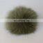 Army green fur pom pom lovely fox fur ball accessories factory supply