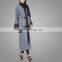 2017 New Design Muslim Women Lace Cardigan & Kimono Blue Grey Front Open Buttoned Abaya Islamic Wear In Arabic