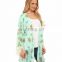 New 2016 Blu Pepper Floral Print Knit Crochet Kimono Robe Boasts a Vintage-inspired Look on a Relaxed Silhouette