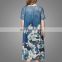Latest Dress Design Beautiful Floral Printed Woman Dress Twinset Loose Dress Fashion