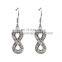 Cheap Wholesale Stainless Steel Infinity Drop Earrings with Shambhala Balls Women's Wedding Jewelry Gifts