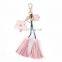 Creative pendant five petal flower PU leather tassel Keychain bag pendant