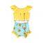 Orange sleeveless Top and flower printing shorts bummies Baby Girl summer suit