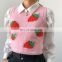 Cute Girls Knitted Female Autumn Vest New Strawberry Sweater Knitwear Tank Top
