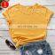 Plus Size Candy Color Amazon Hot Sale Customize Letter Logo Print Short Sleeve 100% Cotton T-Shirt Tees Tops