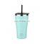 2021 Popular Double wall Stainless still water mug 530ml Vacuum insulated straw cup customized logo  red earth coffee cup