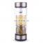 Double wall borosilicate glass drinking cup with 304 stainless steel tea filter