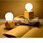 Tonghua Vintage Wood Filament Light with Bulb Holder E26 E27 Retro Bedroom Table Lamp