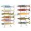Factory price UV color printing Multi section fish  plastic hard fishing lure 8 Jointed Saltwater Swimbait fishing