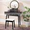 Makeup Vanity Dressing Table with Touch Screen Dimming Mirror and 4 Drawers Dresser Desk
