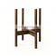 Bamboo Plant Stand Mid Century Wood Flower Pot Holder Dark Brown