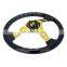 Plastic Racing Car Steering Wheels For Sport Racer With Shiny 3 Spoke Classic Black Car Rim Universal Steering Wheel