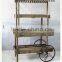 handmade outdoor vintage solid wooden flower cart wholesale for garden decor. HW15A00309