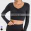 Wholesale Quick Dry Tops Custom Workout Wear Running T Shirt Sports Wear Gym Fitness Top Long Sleeve Yoga Shirt For Women