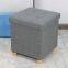 Linen ottoman with desk top & feet