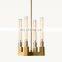 Long chandeliers pendant lights brass retro modern for home dining simig CANNELE LINEAR CHANDELIER