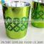 2016 Newest Morden Green glitter design glass votive candle cups glass jars for candle making wholesale home decorate