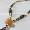 Hippie gemstone Necklace African Bone Jewelry Ball Beads Pendant