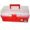 LAOA 14.5 red color Inch transparent plastic tool box with drawer