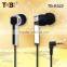 Retractable in ear stereo earphone with customized logo competitive price for smart phone