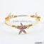 Gold starfish bracelet cuff wrap bracelet with diamond