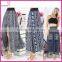 Women elastic waistband high side slit fashion print chiffon long maxi skirt