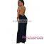 2016 new design Black Crisscross Daring Back maxi dress summer