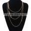 European Fashion Gold plated glaze oblong Pendant Multi Layer Chain Necklace GJ-069
