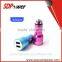 Promotion: high quality stainless steel alloy dual port usb car charger 5V 3.1A Safty Hammer 2usb Car Charger