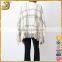 Ladies fashion women sweater/check poncho